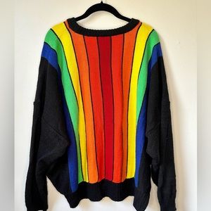 ASOS curve sweater in vertical rainbow stripe